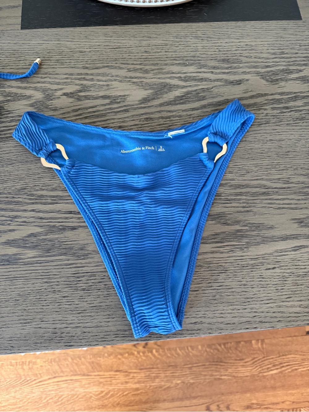 Abercrombie & Fitch Royal Blue Ribbed Triangle Bikini Set w/ 3 bottoms - Picture 4 of 5